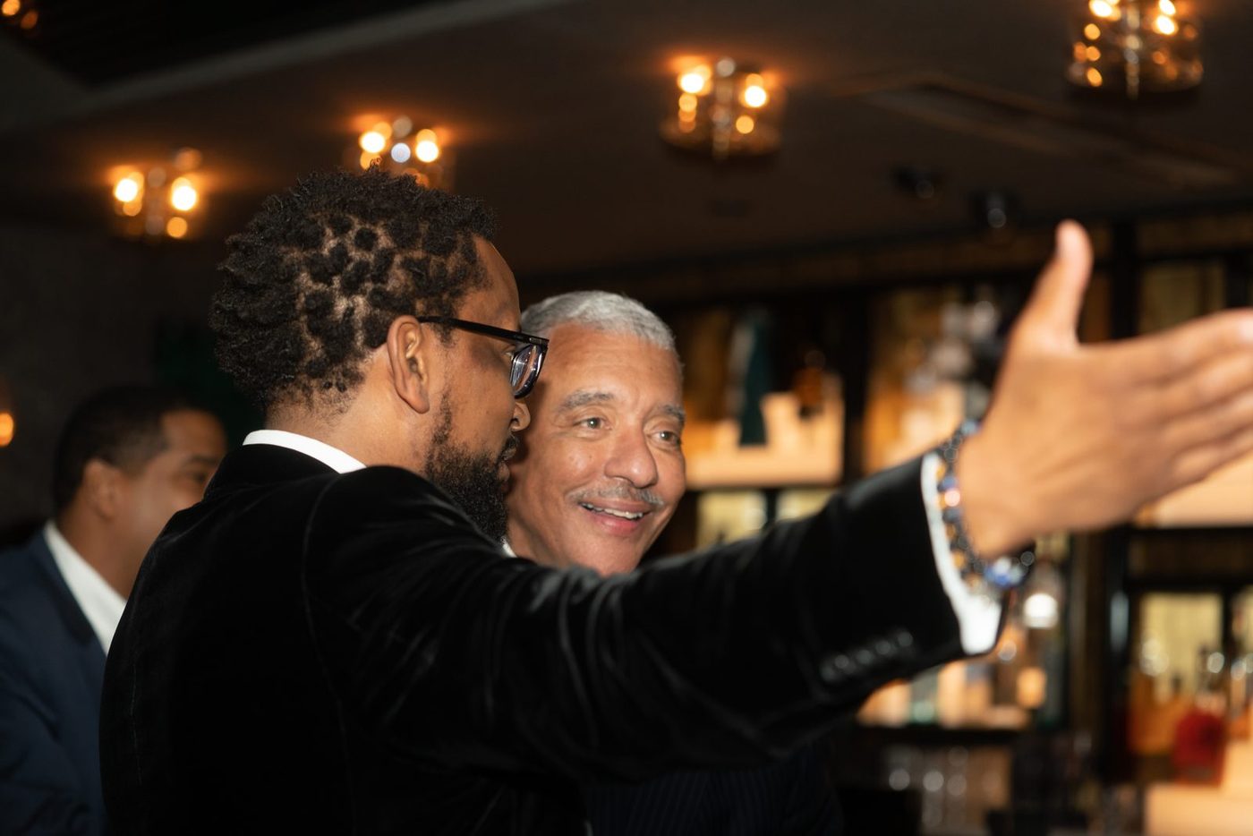 Brian McKinney with Conrad Mallett at Gayanga's fifth-anniversary celebration