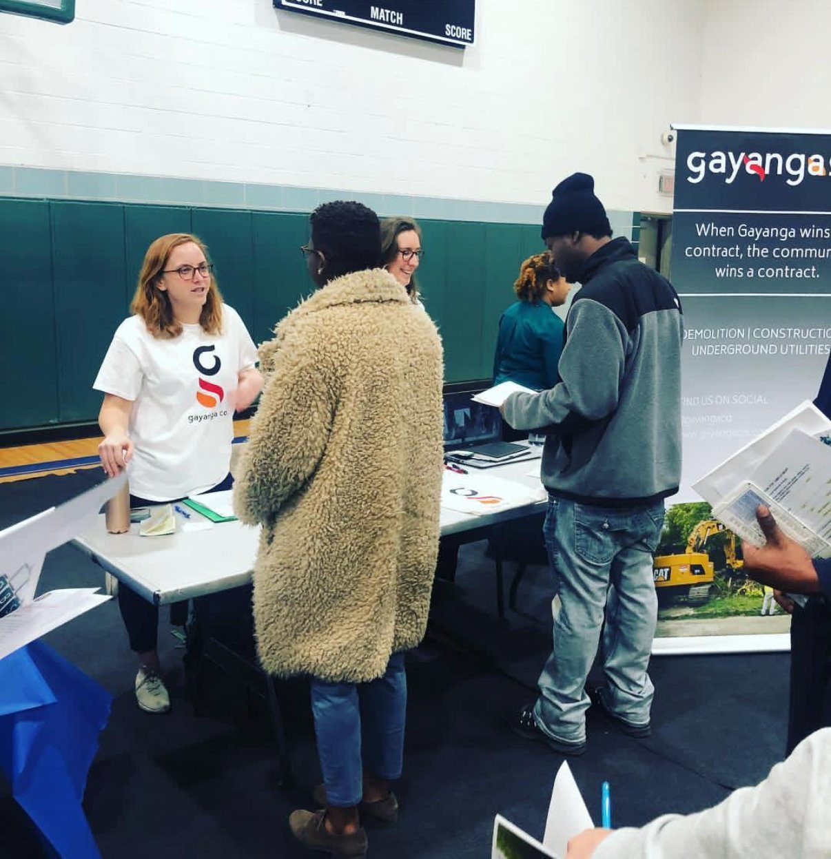 Gayanga's hiring table at the Northwest Activities Center